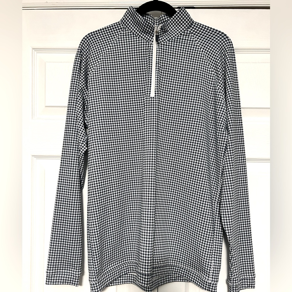 Harlestons Navy Houndstooth 1/4 Zip NEW